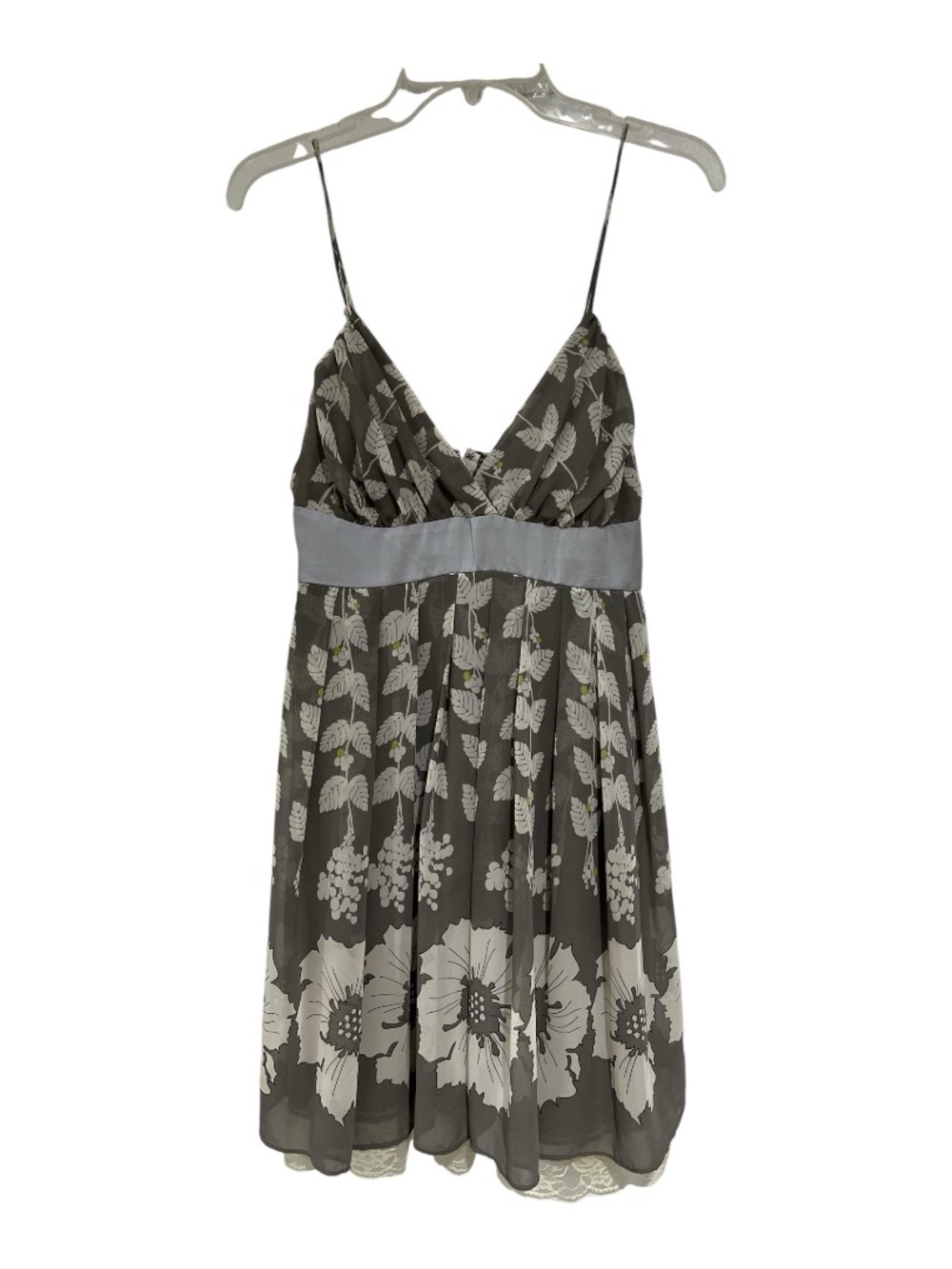 Forever 21 Gray Floral Spaghetti Strap Dress